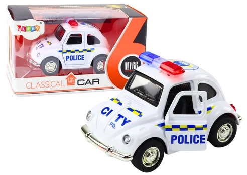 Žaislinė policijos mašina Lean Toys Classical, 1:38, balta