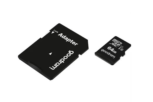 Išoriniai duomenų saugojimo įrenginiai // USB Flash Atmintis // 66-226# Karta microsdxc 64gb+adapter sd cl10goodram uhs-i