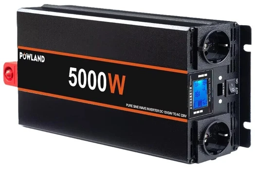 Švaraus sinuso inverteris Powland, 12V - 220V, 5000W