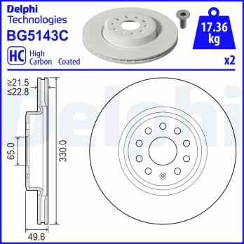 Stabdžių diskas DELPHI BG5143C