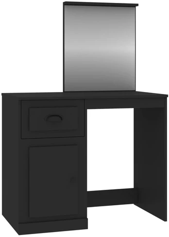Kosmetinis staliukas, juodas, 90x50x132,5cm, apdirbta mediena