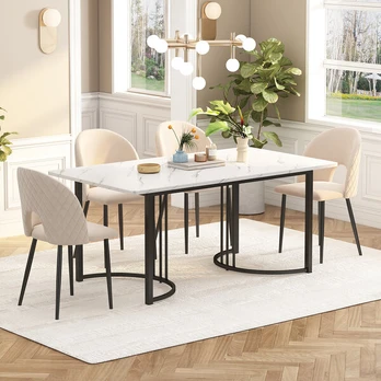 Valgomasis stalas, MDF, metalas, 140x80cm, 1 vnt
