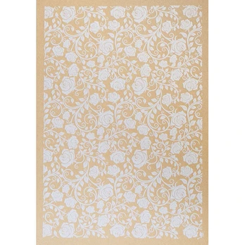 Kartonas veliūrinis ROŽĖ baltas/kraft 275g, 10lapų