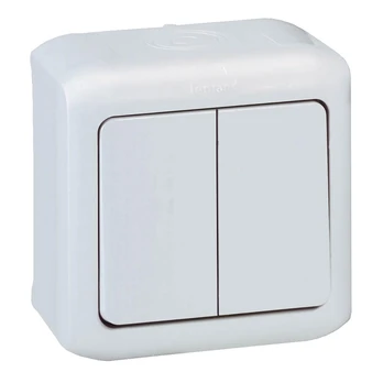2 gang one-way switch Forix - surface mounting - 10 AX - 250 V - white