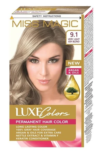 Plaukų dažai Miss Magic Luxe Colors 9.1 Very light ash blond, 93ml