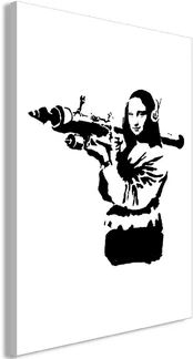 Artgeist Paveikslas - Banksy Mona Lisa with Rocket Launcher (1 Part) Vertical kaina