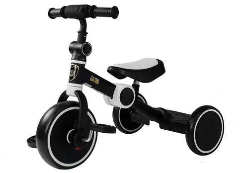 Dviratis su pedalais Bėgimo triratukas, juoda ir balta