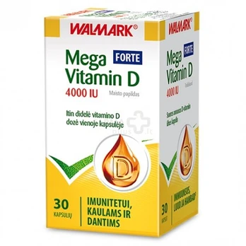 Maisto papildas Mega Vitamin D 4000 IU Forte, 30 kapsulių