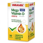 Maisto papildas Mega Vitamin D 4000 IU Forte, 30 kapsulių kaina