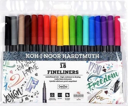Koh I Noor Fineliners 18 spalvų