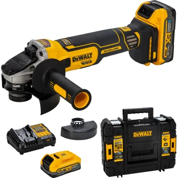 DeWalt akumuliatorinis kampinis šlifuoklis DCG405S2T 125 mm 18 V Powerstack