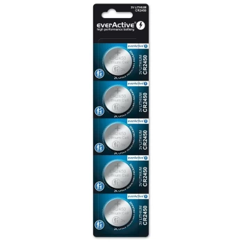 Mini everActive CR2450 ličio baterijos lizdinė plokštelė, 5 vnt.