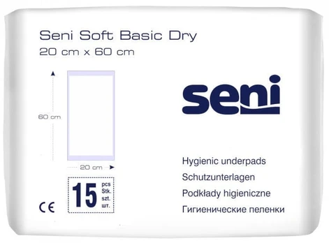 Apsauginis paklotas Seni Soft Basic Dry, 20 cm x 60 cm