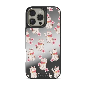 Maneki Neko - iPhone 16 Pro Max Case, Elite Mirror Dark (MagSafe) / Gunmetal