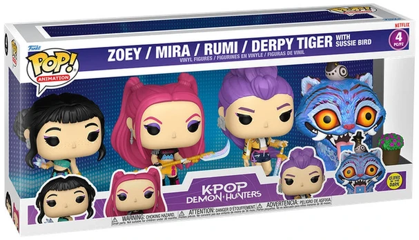 Funko POP pack 4 figures KPop Demon Hunters Huntr/X