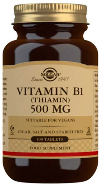 Solgar Vitamin B1 500mg 100 Kapsulių