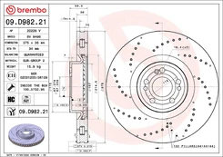 BREMBO 09.D982.21 Brake Disc kaina