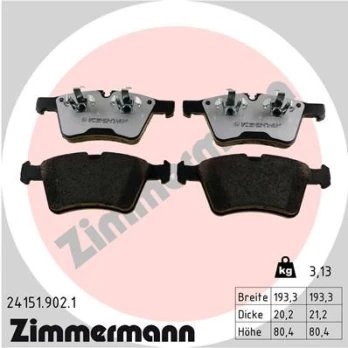 Stabdžių trinkelių rinkinys, diskinis stabdys ZIMMERMANN 24151.902.1