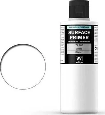Vallejo Baltas 200 ml. Podkład Akrylowy Vallejo Surface Primer universalus
