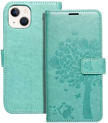 Dėklas Oem MEZZO Book case for IPHONE 13 medžio žalias
