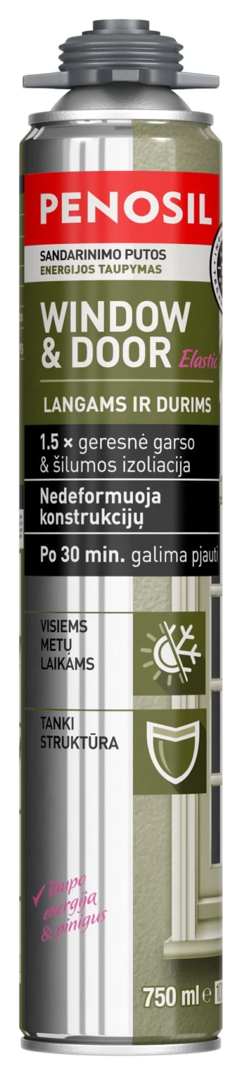 Pistoletinės sandarinimo putos PENOSIL WINDOW & DOOR ELASTIC, 750 ml