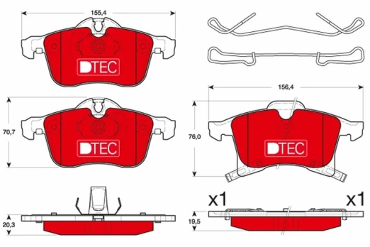 TRW GDB1668DTE Brake pad set