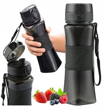 Uzspace Buteliukas-plaktuvas baltymams, papildams 700 ml Tritano gertuvė vandeniui, juodas