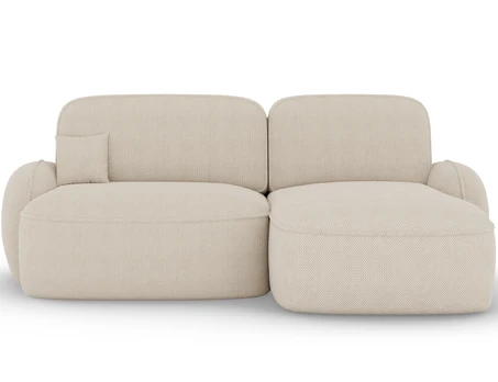 Tesalia corner sofa with sleeping function and storage compartment, beige velvet, right-hand side, Modern, Beige