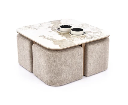 ARAKIS c.table beige marble / walnut