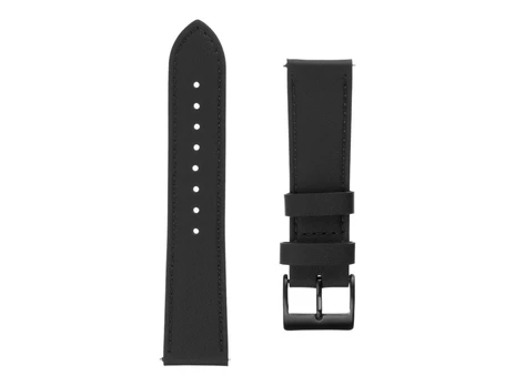 Fixed Leather Strap with 22mm width for smartwatch, juodas