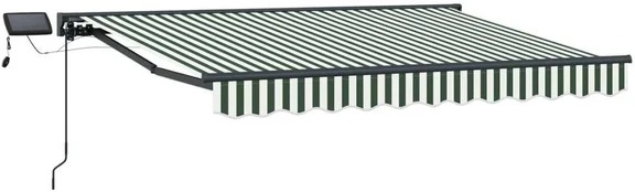 Rankinis markizės rėmas su LED Žalia ir balta 3 x 2,5 m