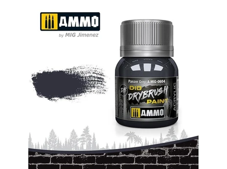 AMMO by MIG Jimenez AMMO MIG - Sendinimo priemonė DRYBRUSH Panzer Pilkas, 40ml, 0604