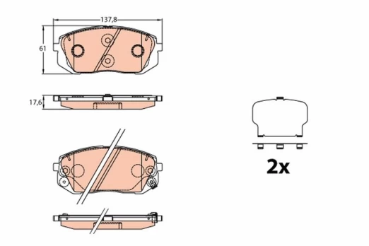 TRW GDB3640 Brake pad set