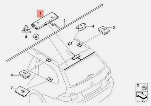 BMW E61 antenos stiprintuvas Diversity originalus 65209183566