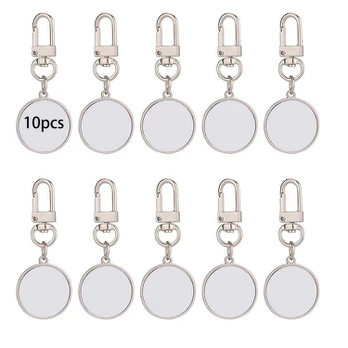 Metalinis raktų pakabukas, 10 vnt, 10 vnt Apvalus