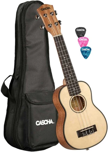 Soprano ukulelė Cascha Spruce Solid Top HH 2148