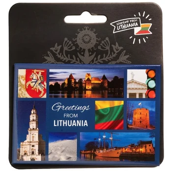 Suvenyras - magnetas Greetings From Lithuania
