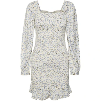 Mini suknelė moterims, Mėlyna, NMTONE L/S SQUARE NEC