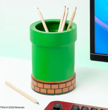 Super Mario Pipe Plant and Pen Pot