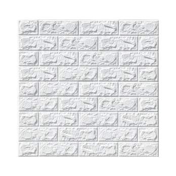 Sienų 3D lipdukai WHITE BRICK, 70 x 77 cm, 3 vnt.
