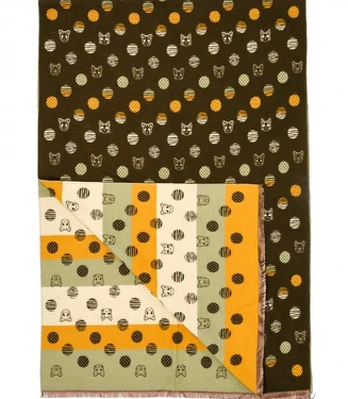 Šiltas šalikas katės taškai elegantiškas stilingas 180x70 cm Agrafka, Universalus