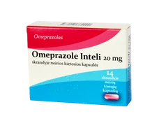 Omeprazole Inteli 20 mg kapsulės, N14 kaina