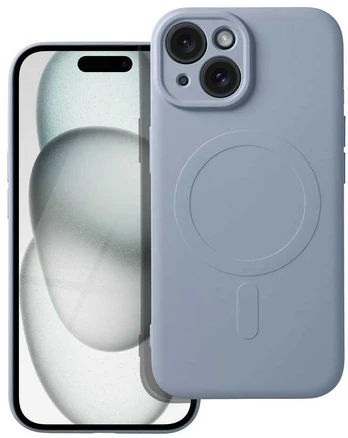 Dėklas partnertele Silicone Mag Cover case compatible with MagSafe for IPHONE 15 light mėlynas