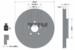 TEXTAR 92119405 Brake Disc kaina