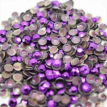 Metaliniai termo blizgučiai drabužiams, 5mm, 500 vnt., violetiniai