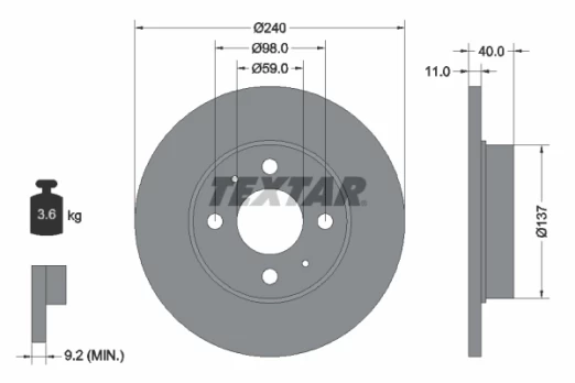 TEXTAR 92061103 Brake Disc