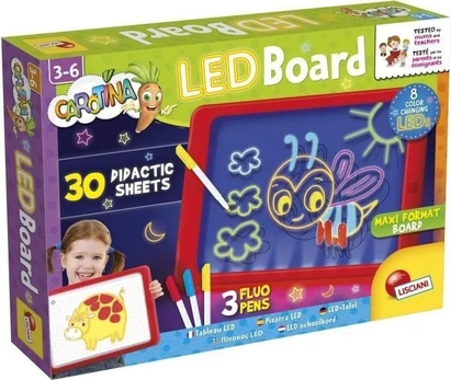 Piešimo lenta Lisciani Carotina LED, raudona