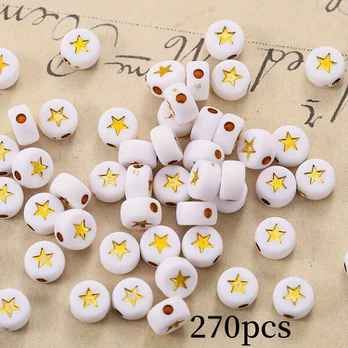 Akriliniai karoliukai, 7 mm, 270 vnt