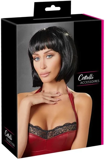 Cottelli Collection Black Bob Wig Seksualus perukas