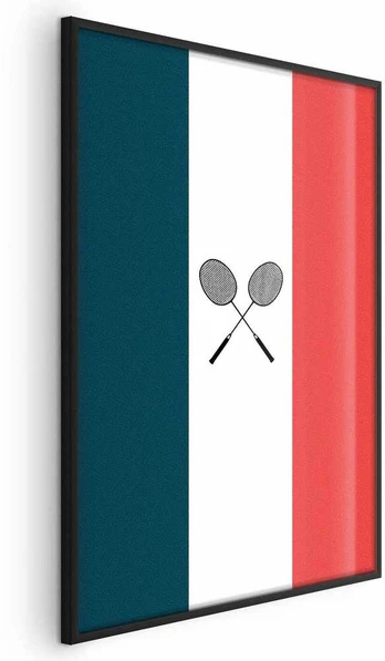 Artgeist Plakatas - French Flags and Juodas Badminton Rackets